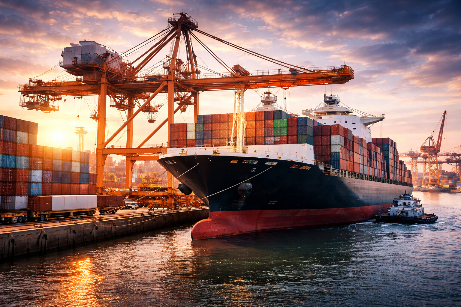 Sea freight container ship